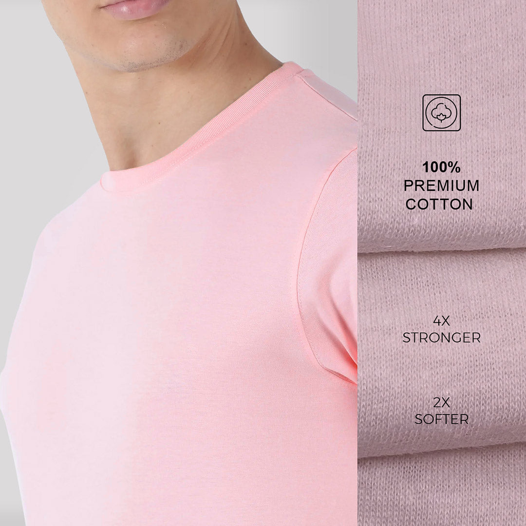 Light Pink Round Neck T-Shirt