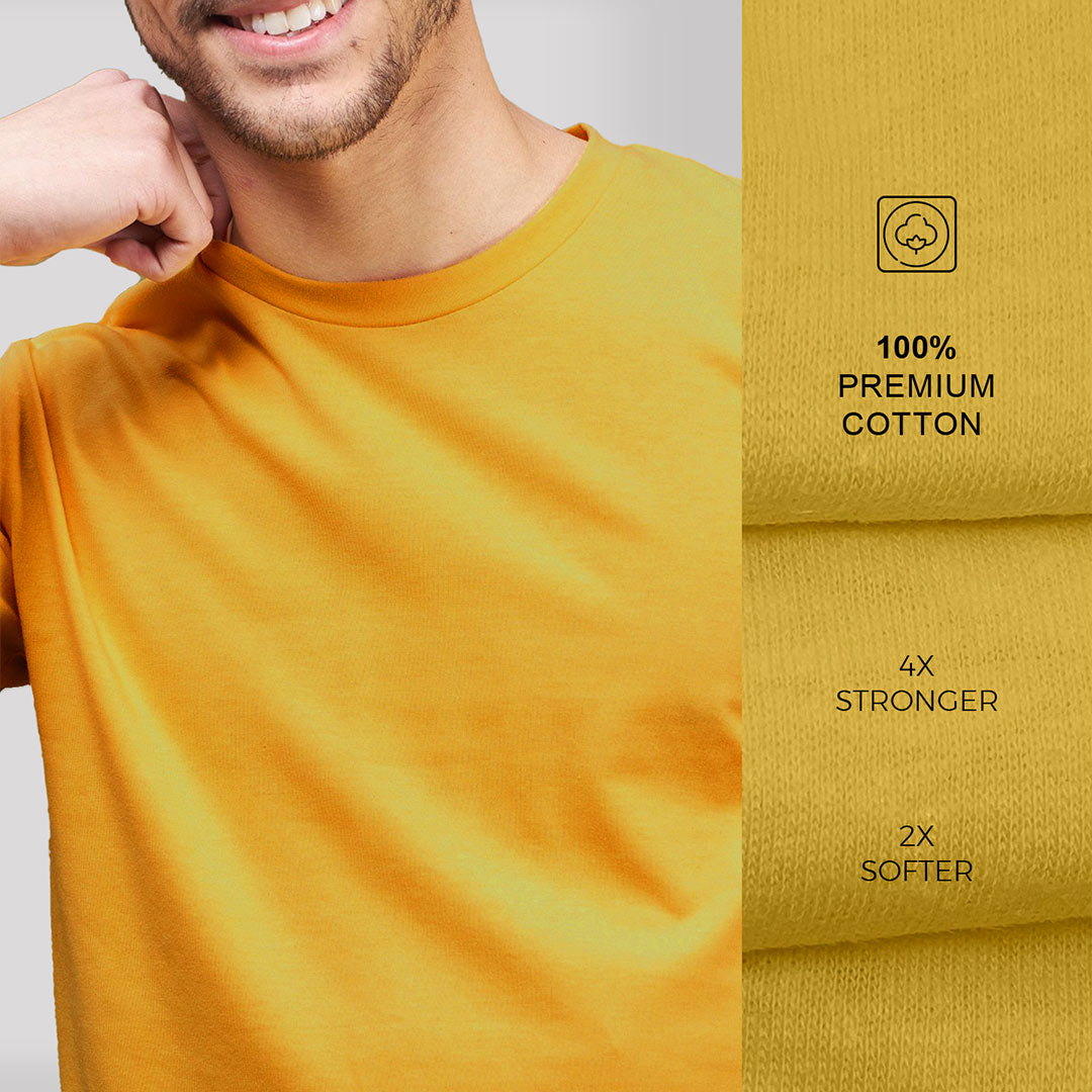 Combo of Mustard, Sky, Mauve, Coffee Full-sleeved T-shirt: Pack of 4