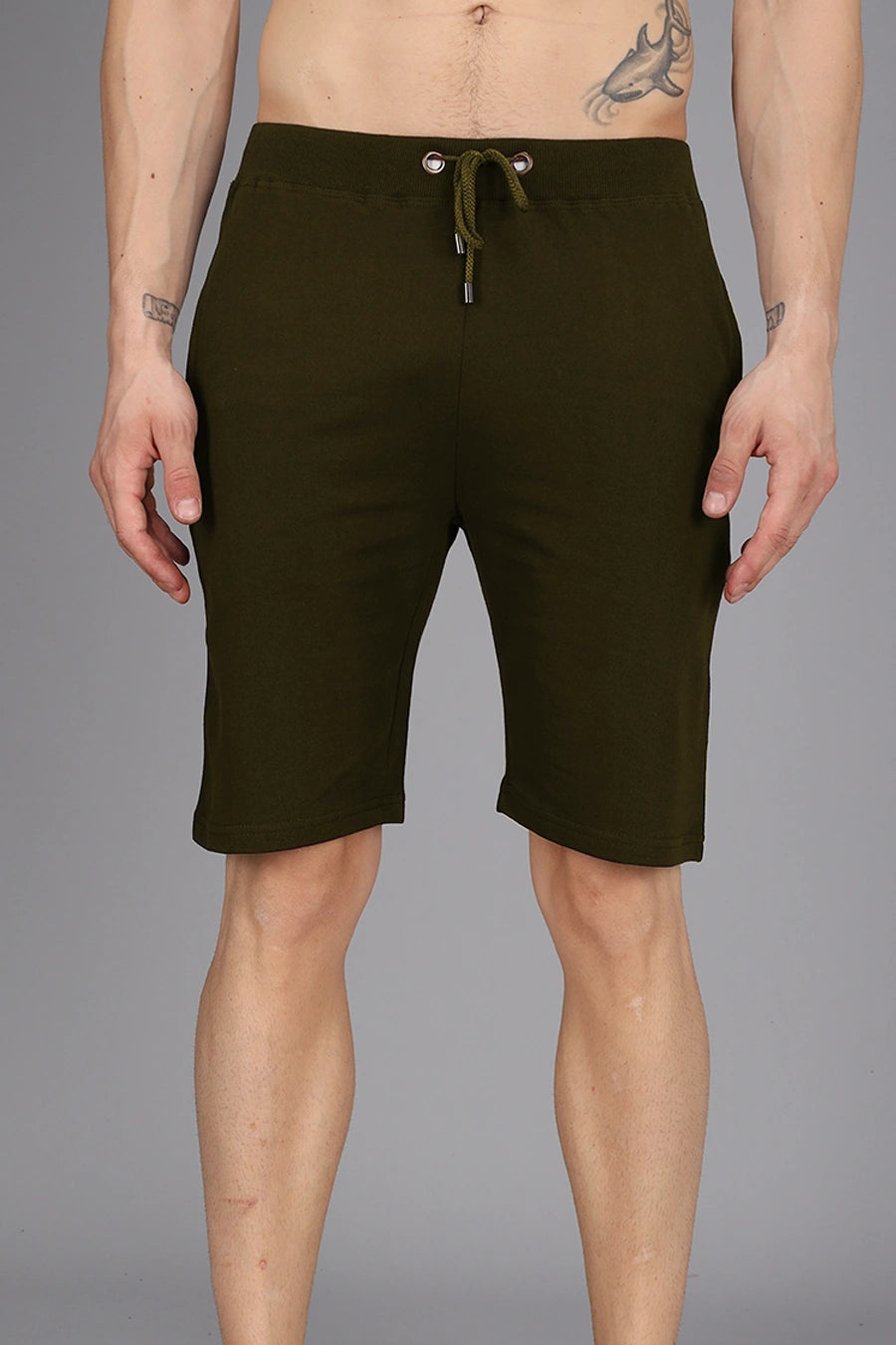Olive Green - Terry Shorts