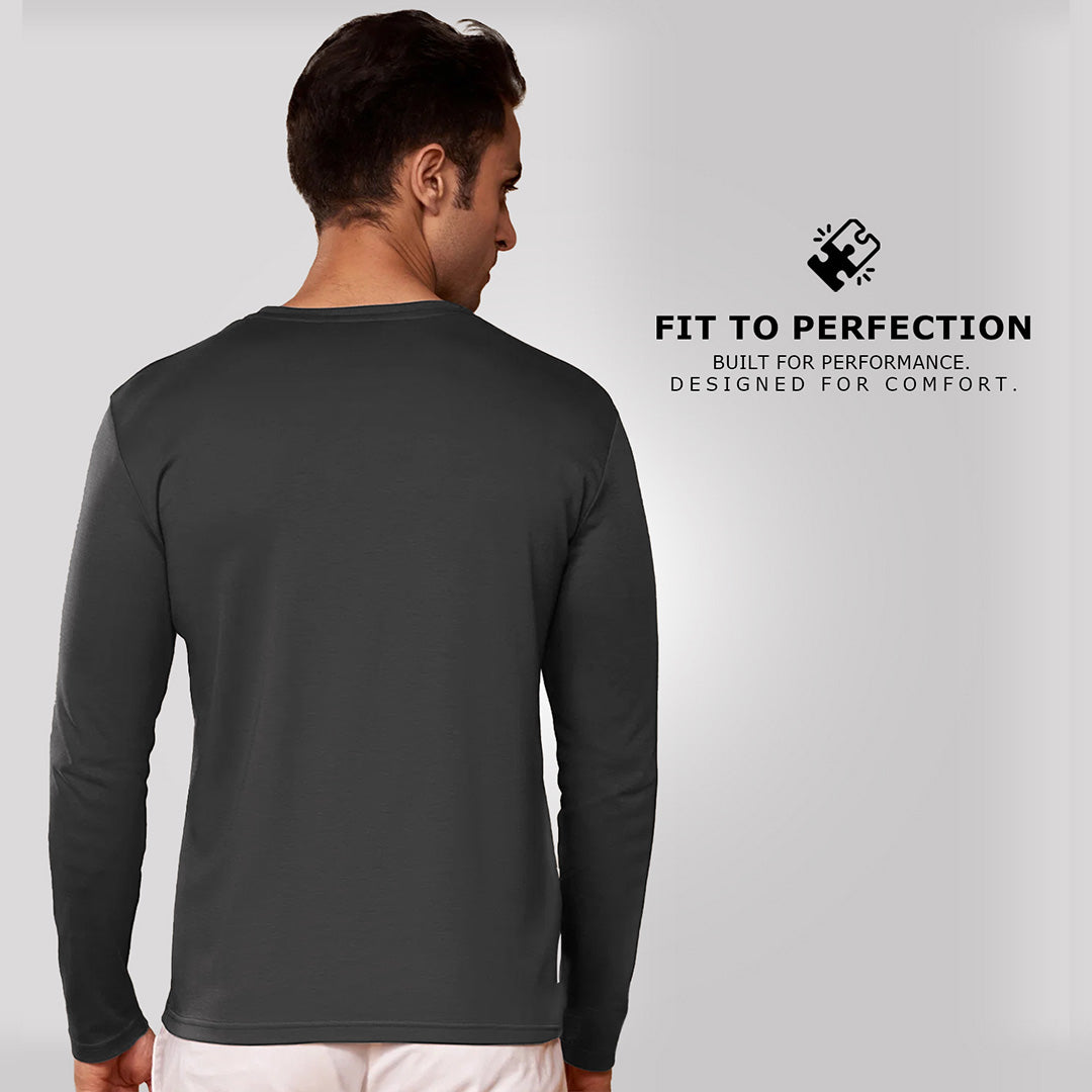 Combo of Wine, Mouve & Smoky Grey Full-sleeved T-shirt: Pack of 3