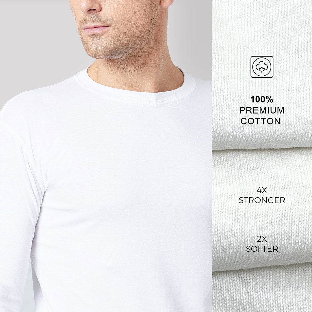 Combo of White, Light Grey, Black, Dark Grey Full-sleeved T-shirt: Pack of 4