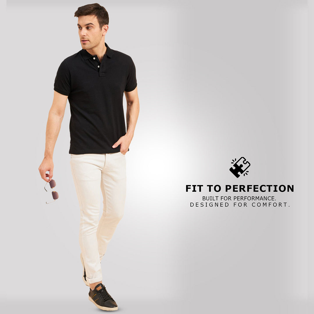 Combo Of  Black & White  Polo T-shirt: Pack of 2