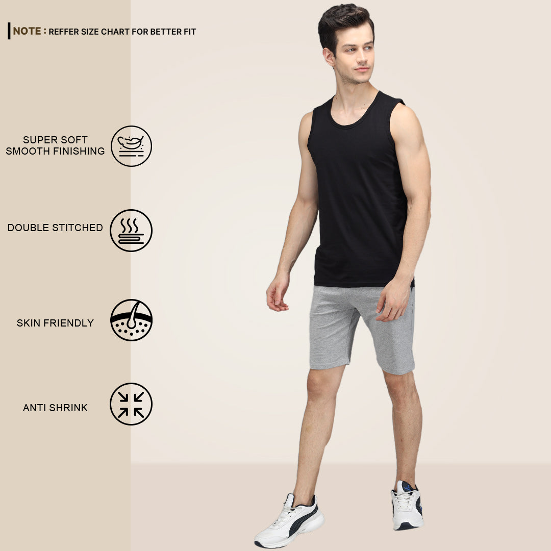 Forest Army & Light Grey T-Shirt and Shorts Set for Men