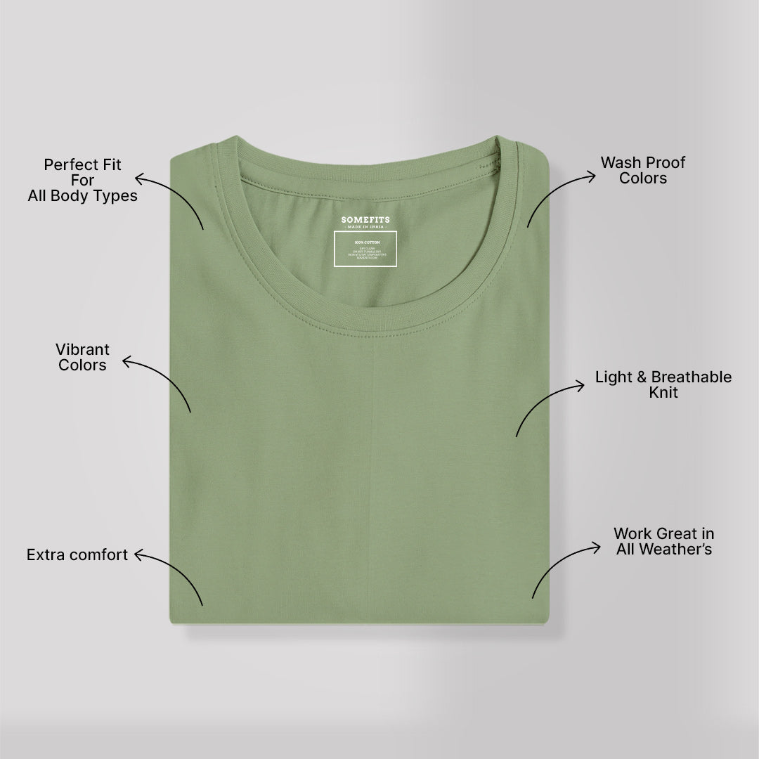 Sage Green Round Neck T-Shirt