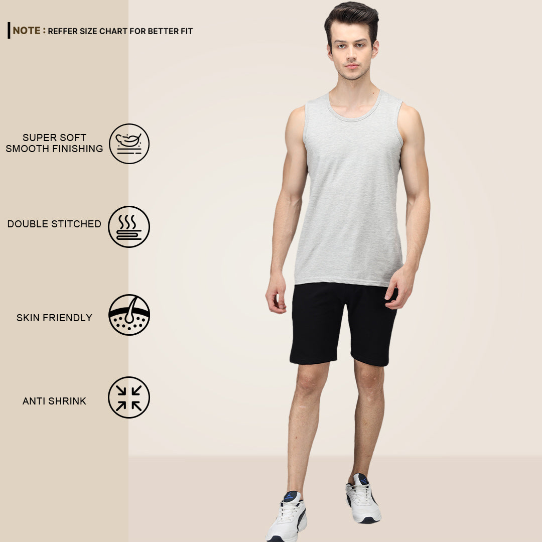 White & Black T-Shirt and Shorts Set for Men