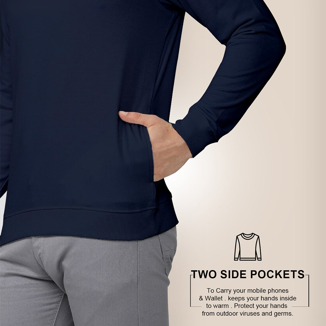 Pack 2 -  Musturd & Navy Blue - Fleece Sweatshirt