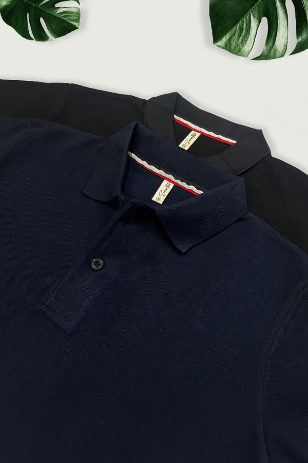 Pack 2 - Black & Navy Blue - Classic Polo