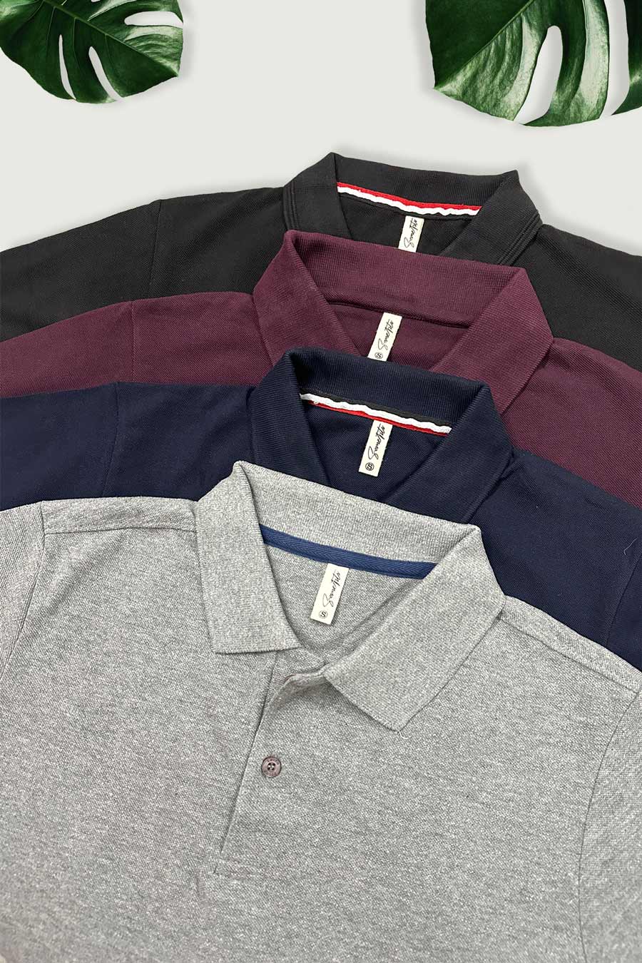 Pack 4 - Grey, Wine, Black & Navy - Classic Polo