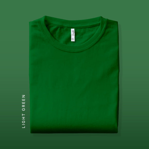 Light Green Round Neck Short-Sleeved T-shirt