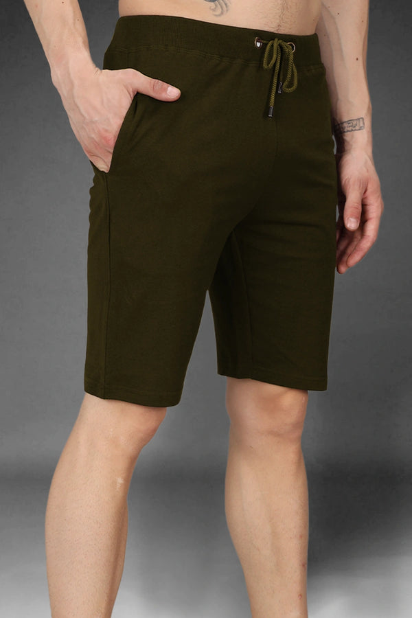 Olive Green - Terry Shorts