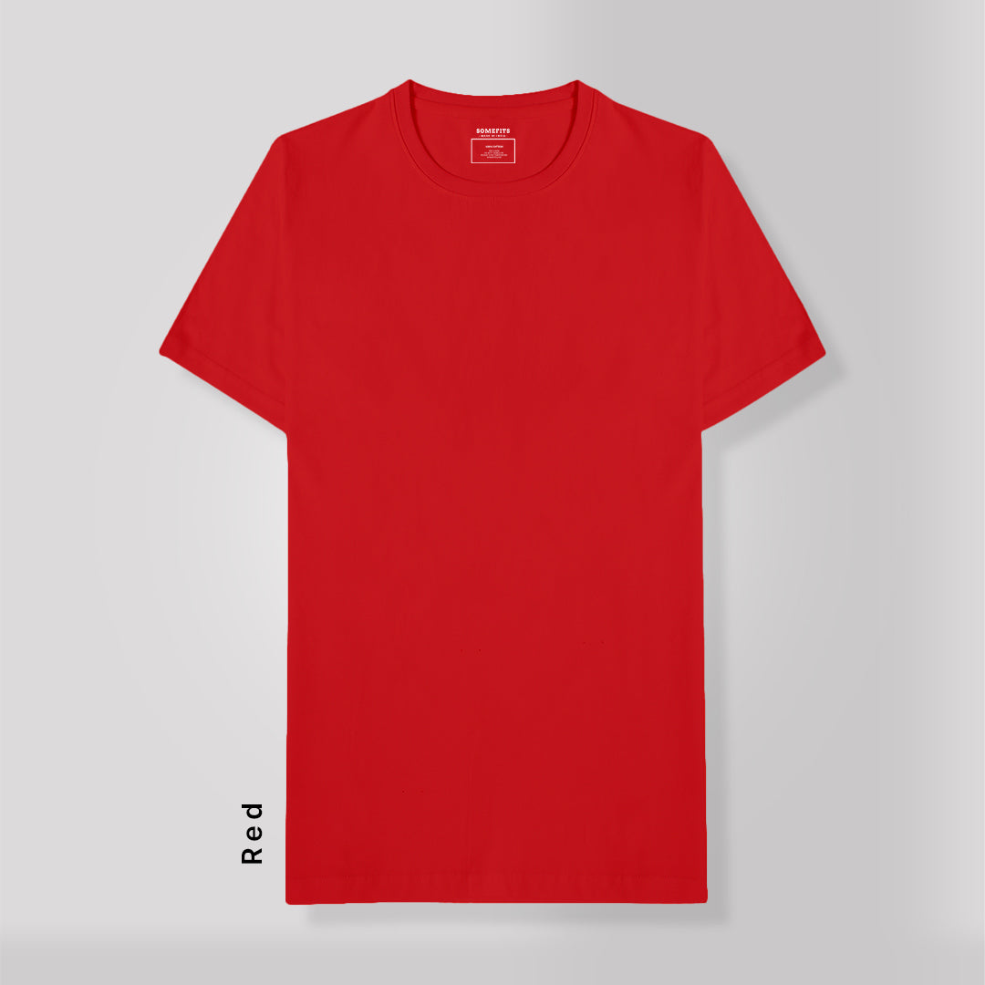 Solid Red  Round Neck T-Shirt