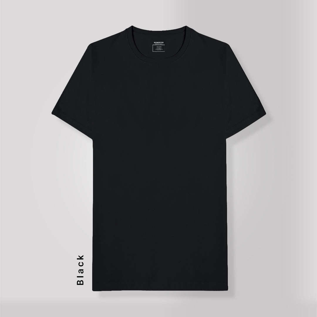 Plain Black  Round Neck T-Shirt