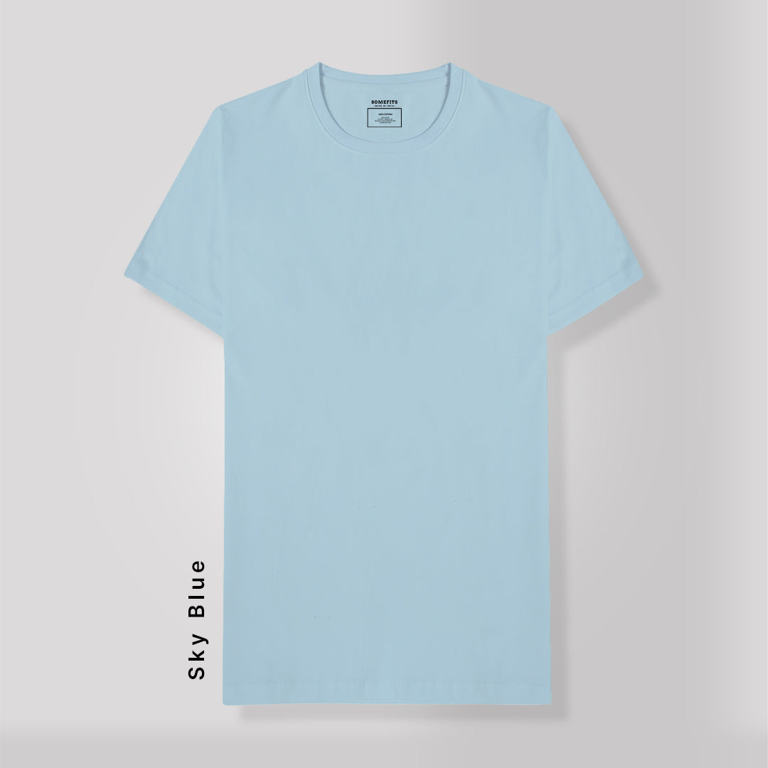 Sky Blue Round Neck T-Shirt