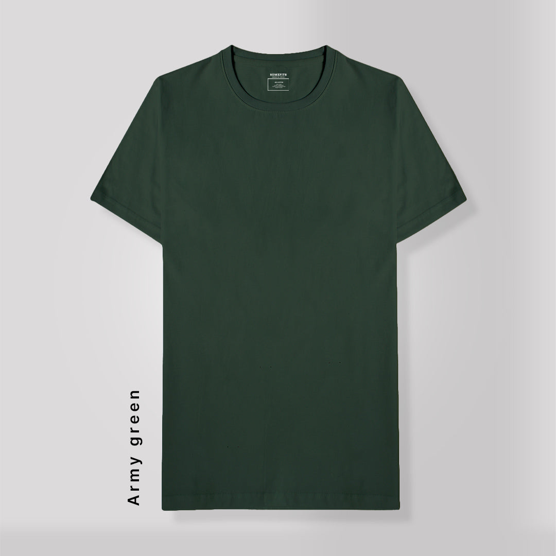 Army Green Round Neck T-Shirt
