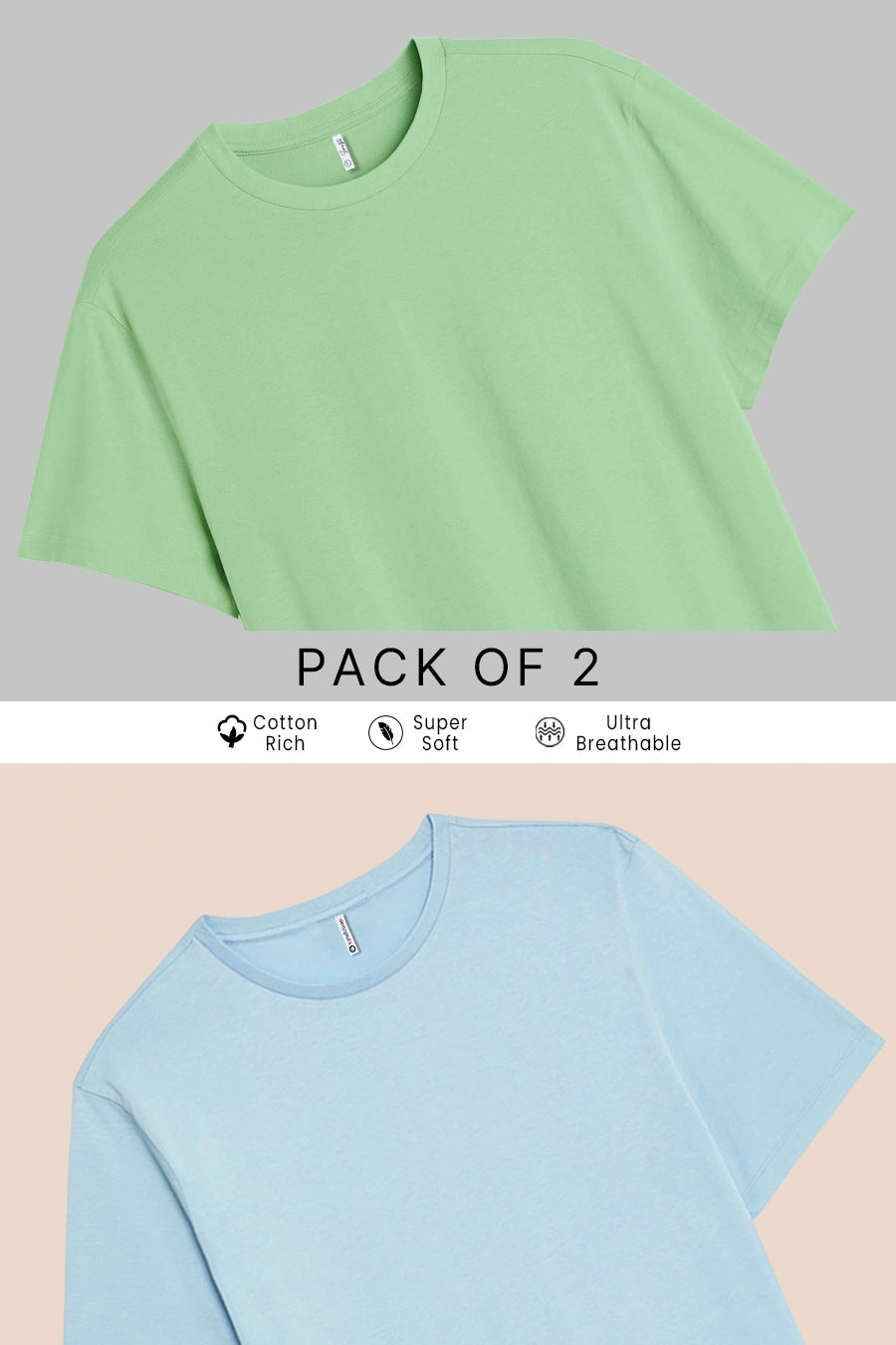 Pack 2 - Mint Green & Sky Blue - Classic Crew